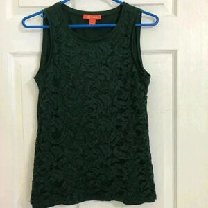 Joe Fresh Green Lace Sleeveless Shirt Size  Small